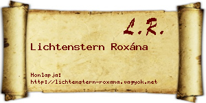Lichtenstern Roxána névjegykártya