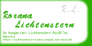 roxana lichtenstern business card